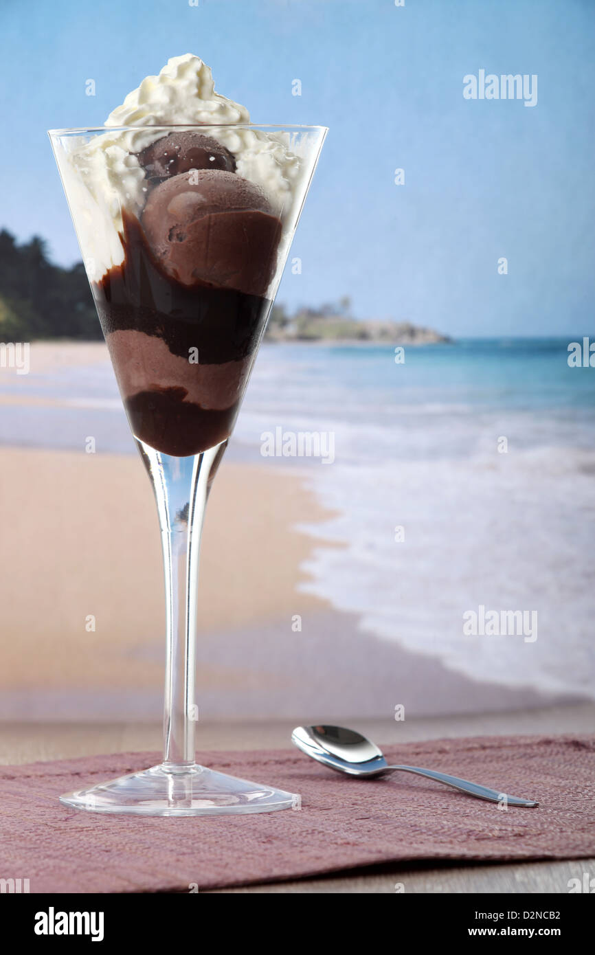 Ice cream with chocolate Stock Photo