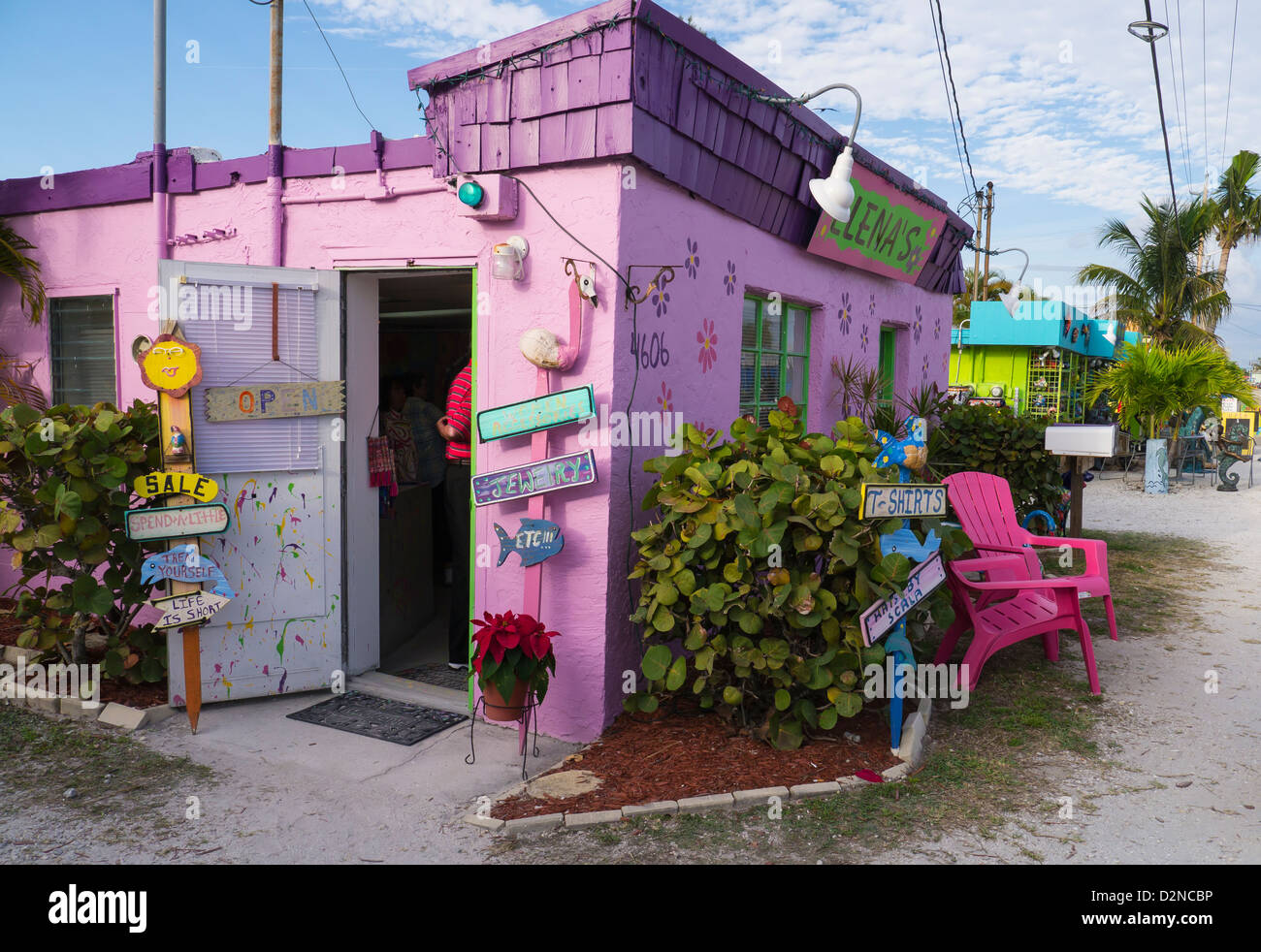 Colorful shop on Pine Island Road in Matlacha Florida Stock Photo Alamy