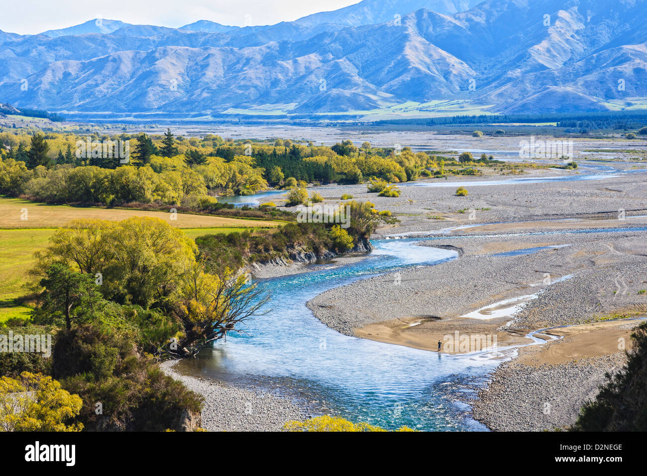 The Waiau River, Hurunui District, New Zealand, an example of a braided