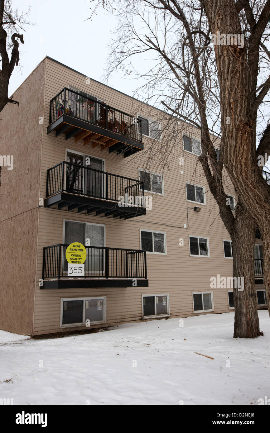 residential suites apartment block pleasant hill Saskatoon Saskatchewan Canada Stock Photo