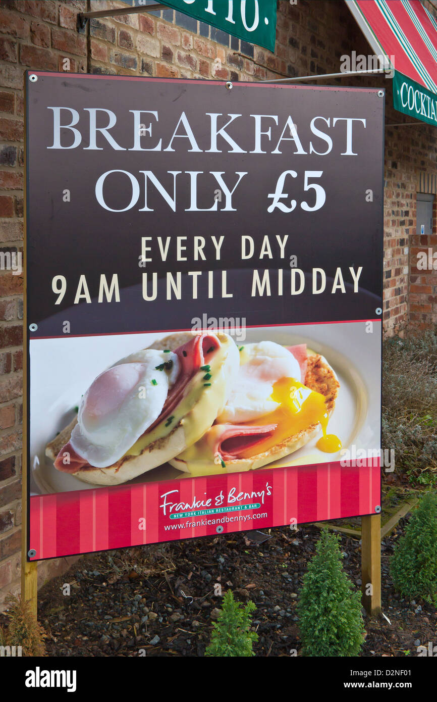 English Breakfast Offer Frankie and Bennys Stock Photo
