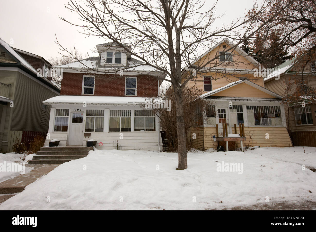 character homes during winter in caswell hill Saskatoon Saskatchewan