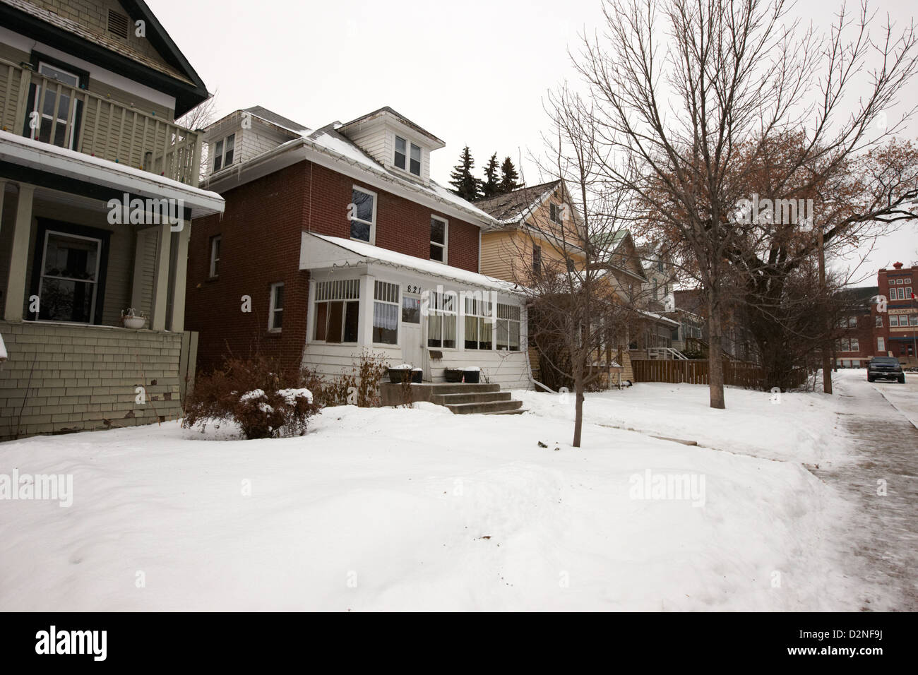 character homes during winter in caswell hill Saskatoon Saskatchewan