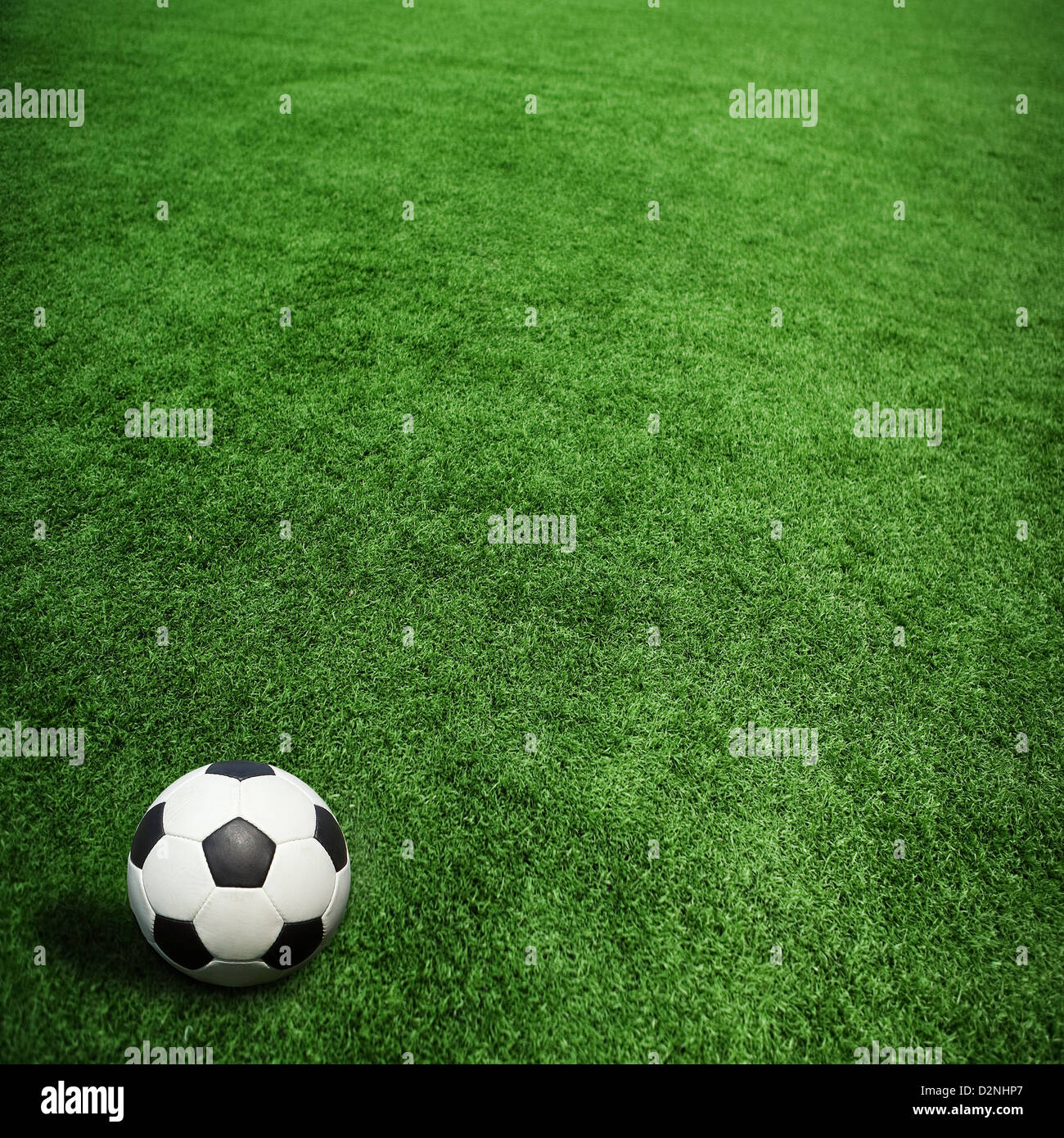 soccer ball on green grass Stock Photo