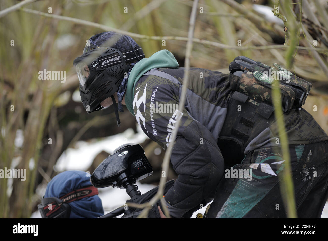 Paintball Player winter Stock Photo