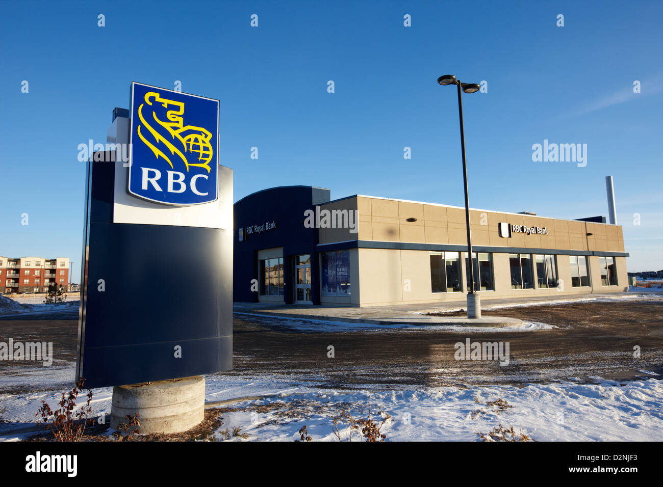 royal bank of canada rbc branch in winter Saskatoon Saskatchewan Canada Stock Photo