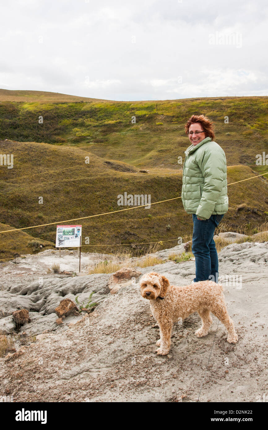 Devil's Coulee archaeological site, Warner, Alberta, Canada Stock Photo
