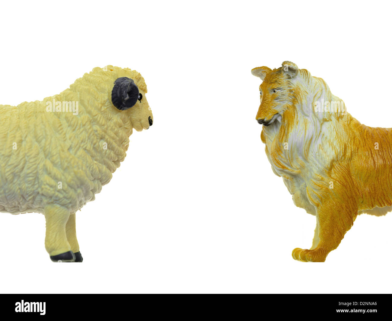 Farm animals isolated against a white background Stock Photo - Alamy