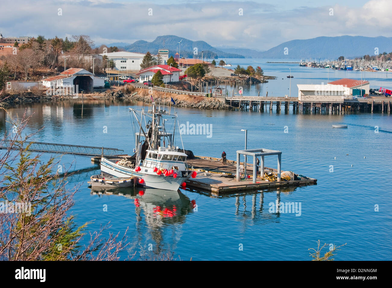 Sac roe herring commercial fishing seiner preparing for the start of