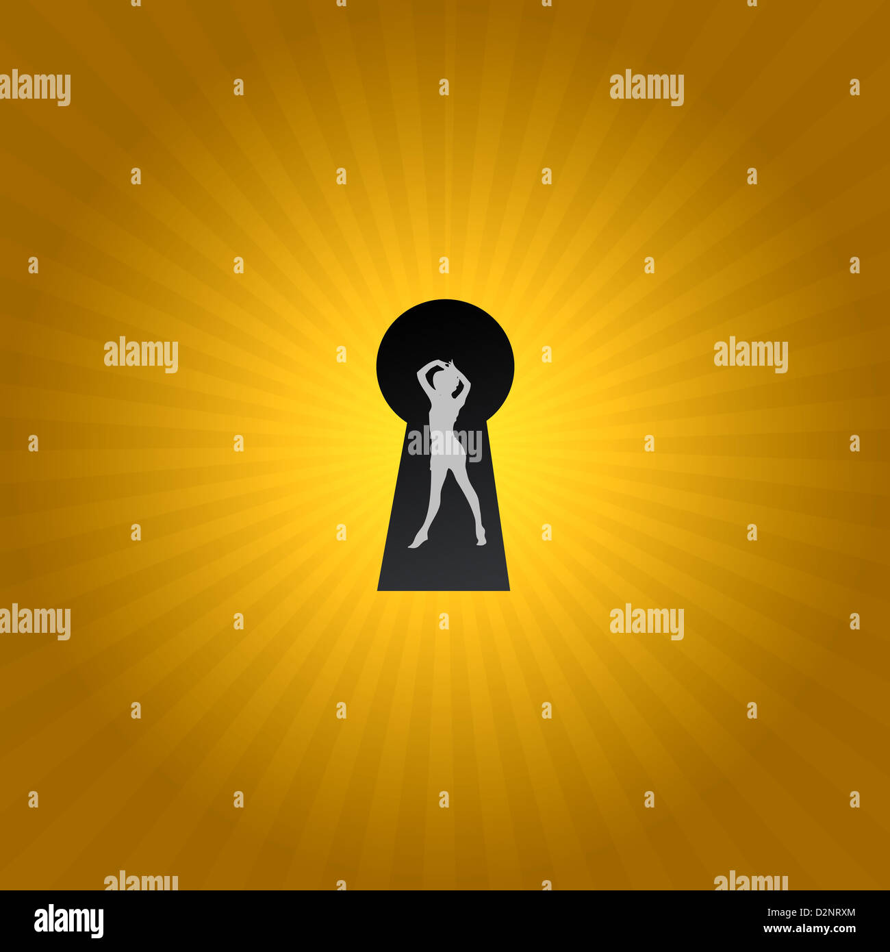 A keyhole isolated against a black background Stock Photo - Alamy
