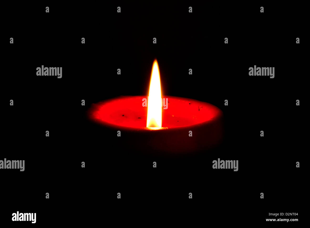 Night light candle red candle. Stock Photo