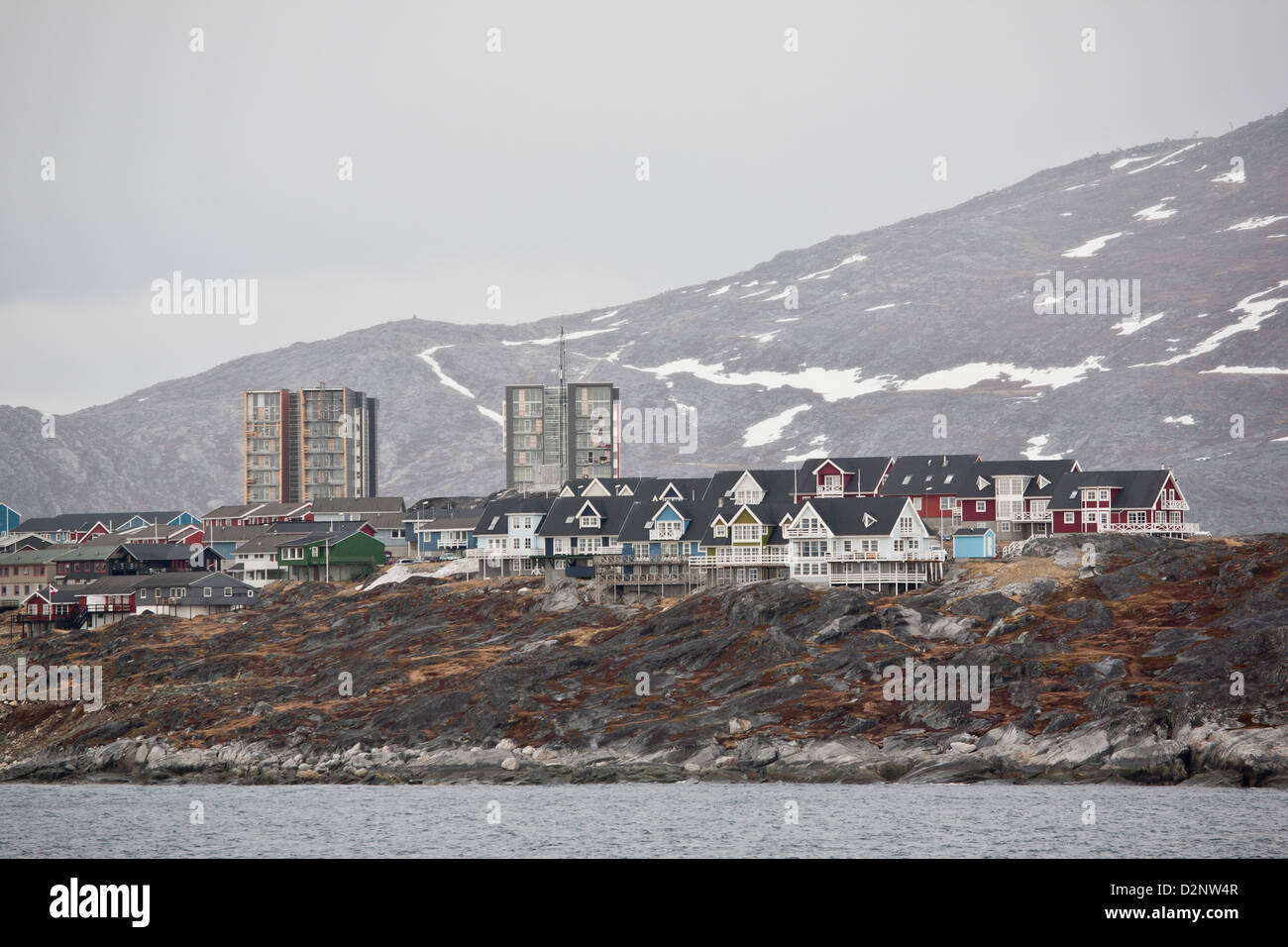 Apartment houses in Nuuk, the capital o Greenland Stock Photo Alamy