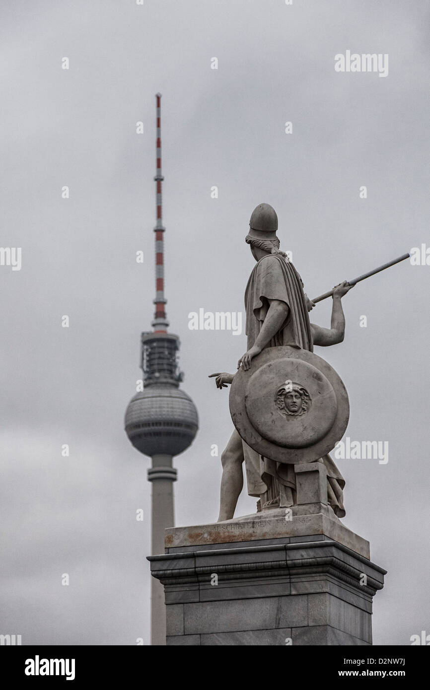 Berlin , the TV Tower-Fernsehturm Stock Photo