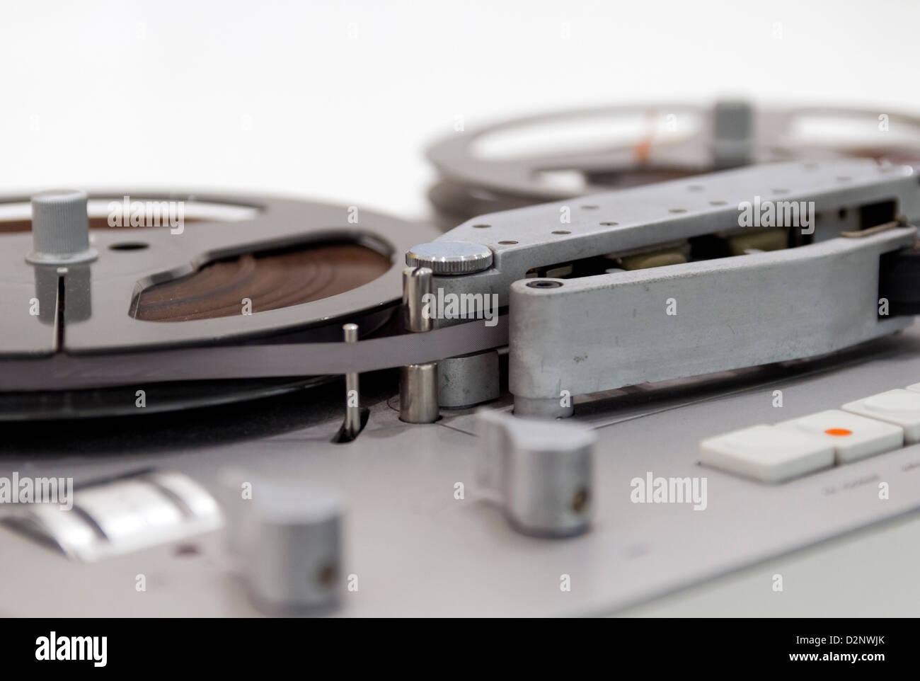 Old Tape Machine in detail with shallow depth of field. Stock Photo