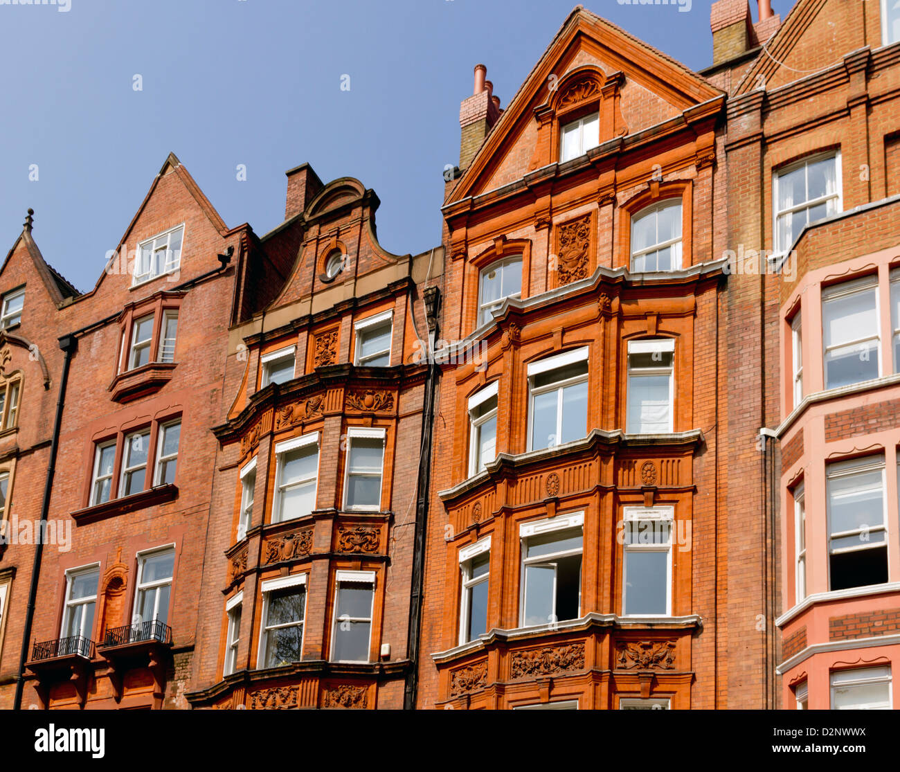 London, United Kingdom Apartment Facade - External windows Stock Photo