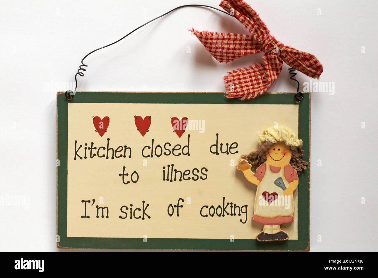 kitchen closed due to illness I'm sick of cooking sign set on white