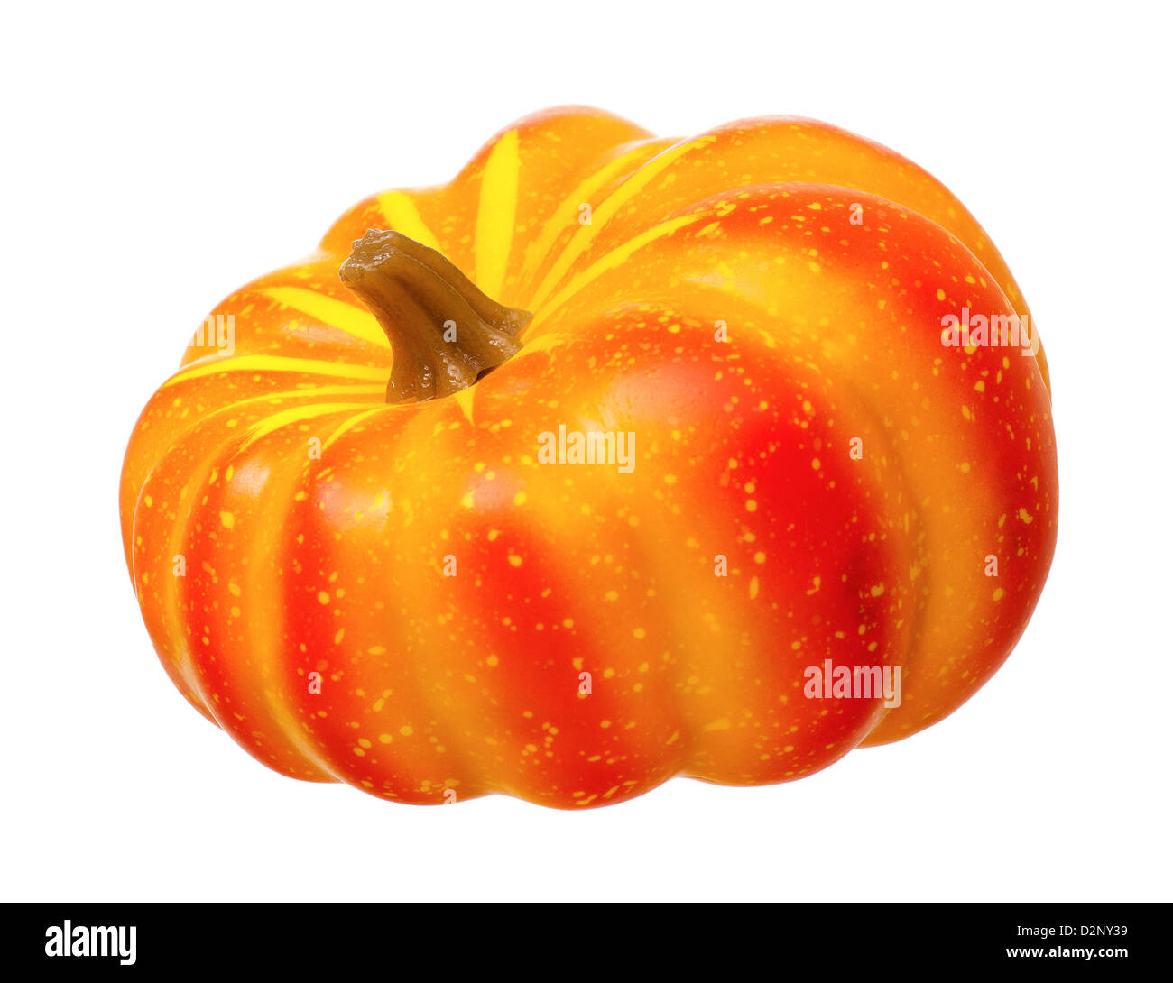 Artificial orange pumpkin, isolated on white background Stock Photo