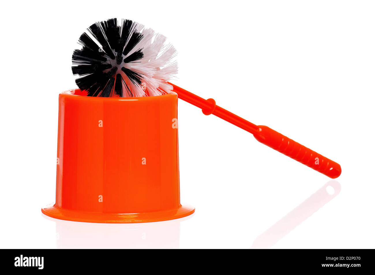 Plastic orange toilet brush isolated on white background Stock Photo ...