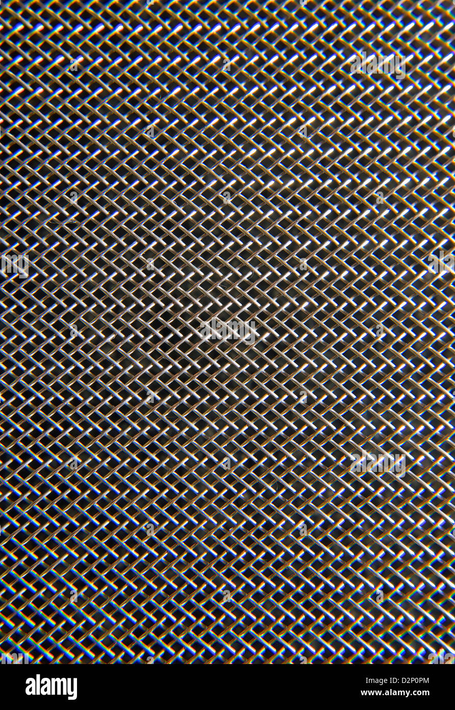 Texture of metalic mesh on black Stock Photo - Alamy