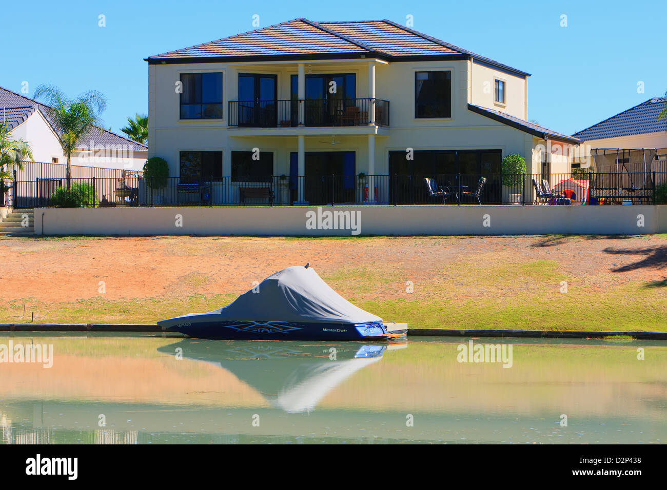 House and boat Renmark housing estate development Riverland South