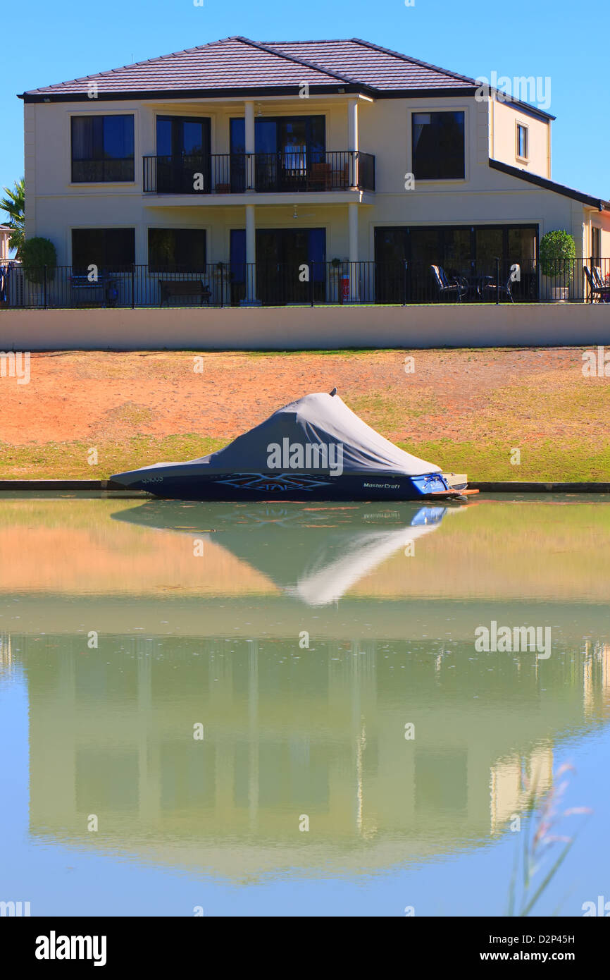 House and boat Renmark housing estate development Riverland South