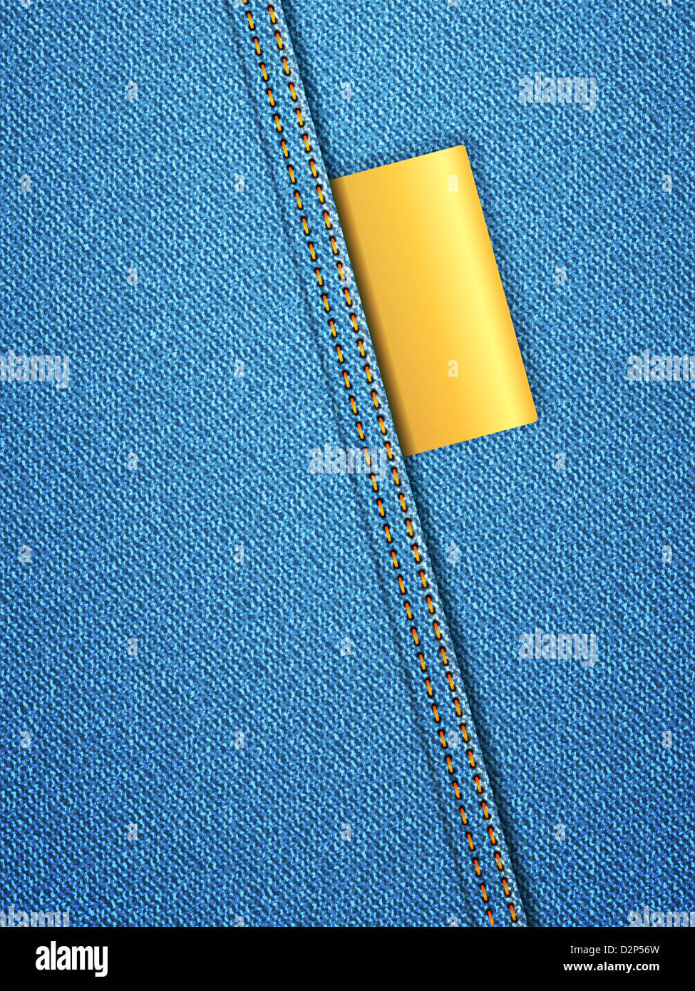 Blue denim background with label. Vector illustration Stock Photo - Alamy