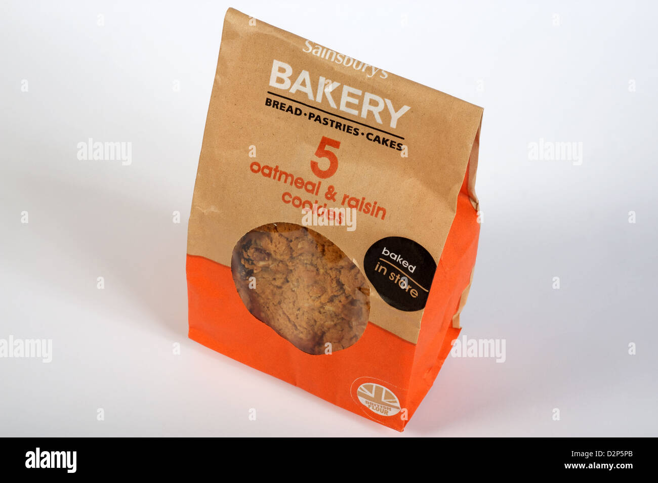 Sainsburys oatmeal & raisin cookies from the instore bakery Stock Photo