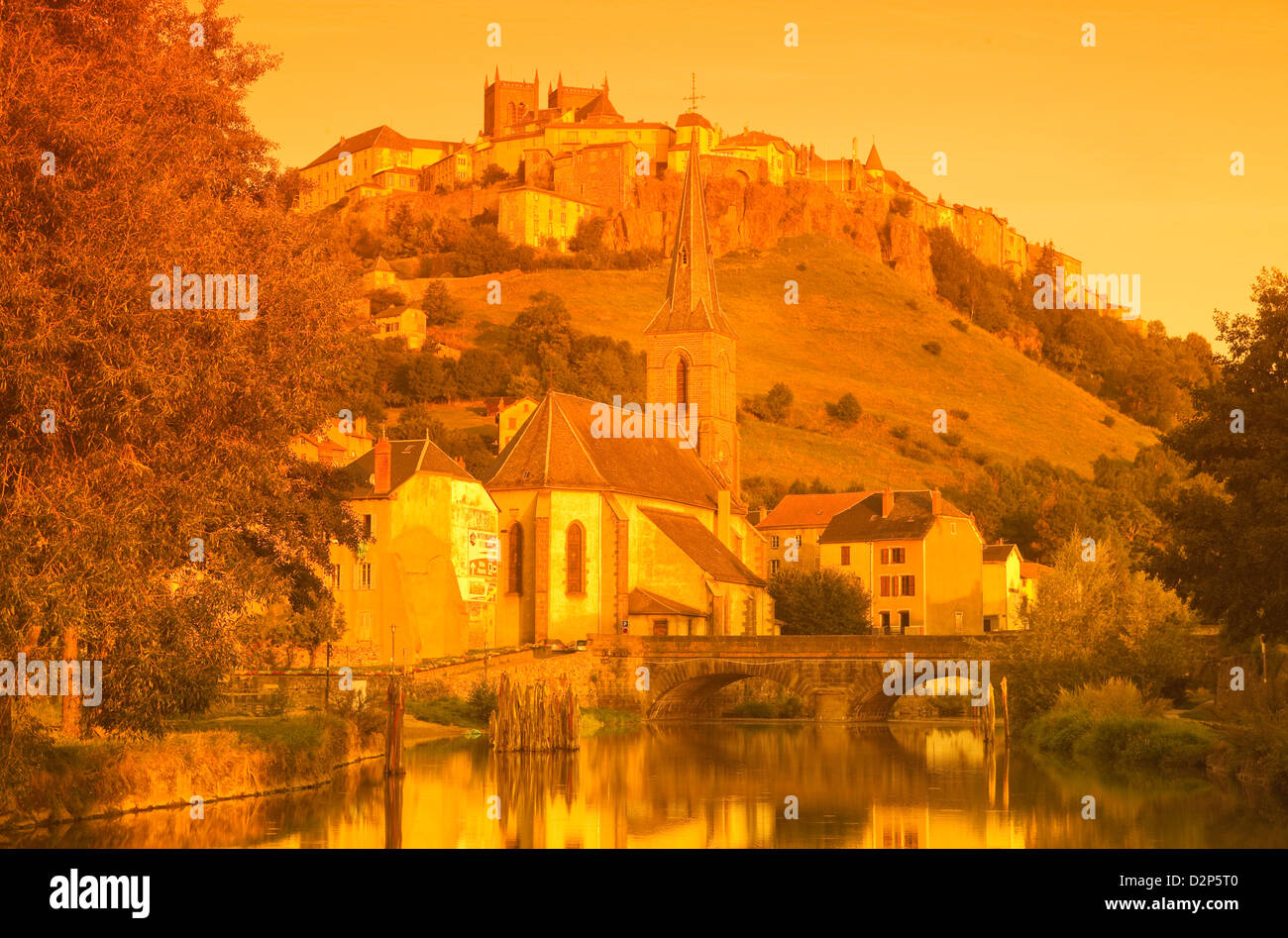 CHURCH OF SAINT CHRISTINE LOWER TOWN RIVER ANDER SAINT FLOUR CANTAL
