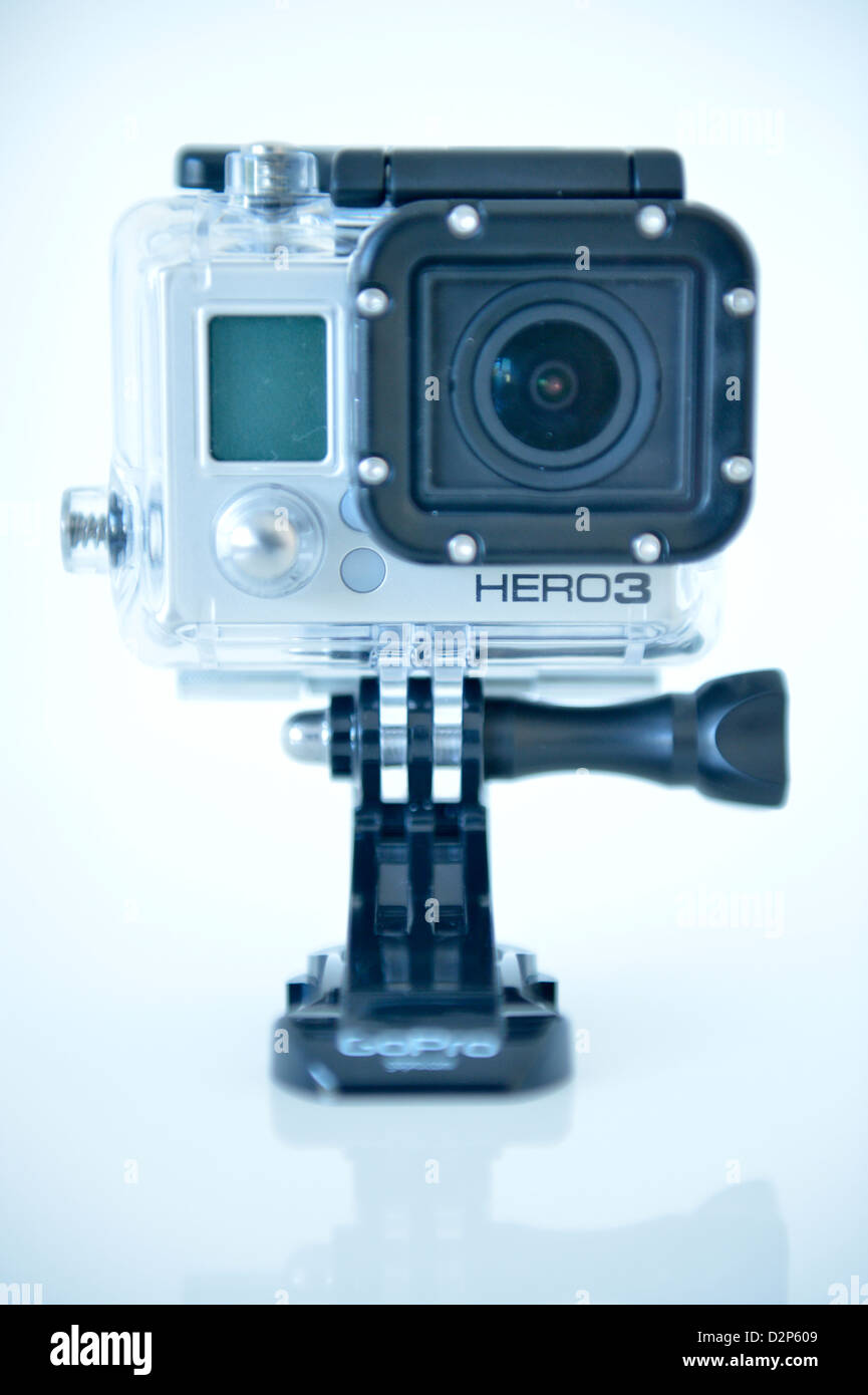 GoPro Hero 3 Black Edition camera inside waterproof casing Stock Photo