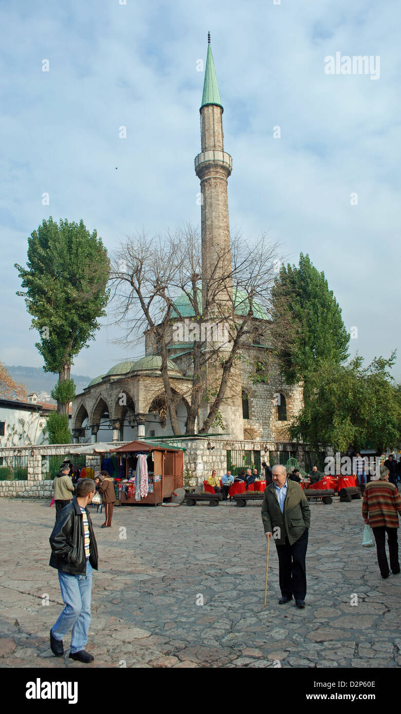 Gazi Husrev-beg mosque in the old town area of Baščaršija in Sarajevo Stock Photo