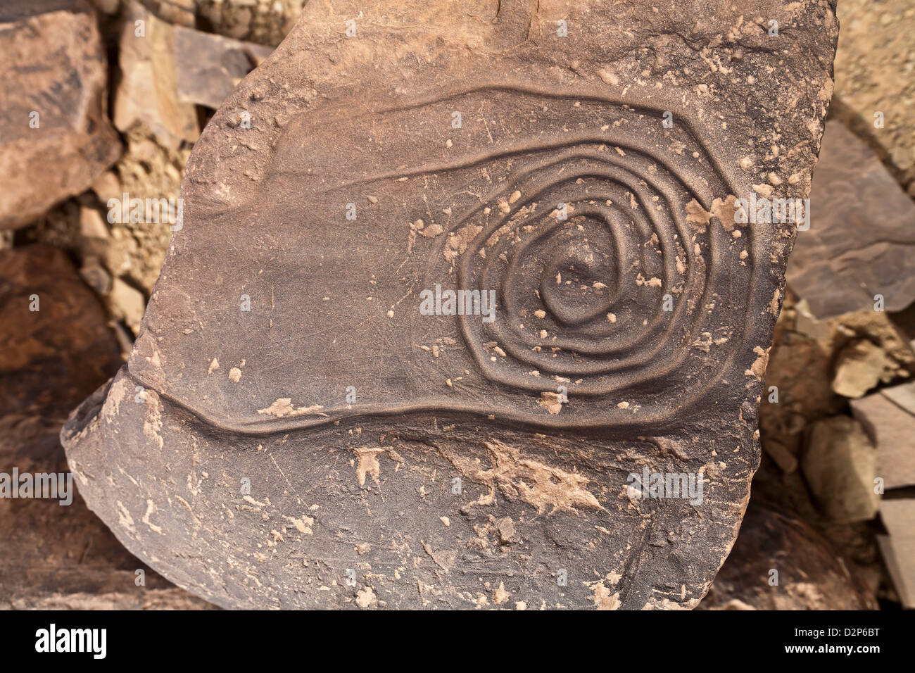 Prehistoric rock art site Ait Ouazik, Morocco, North Africa Stock Photo