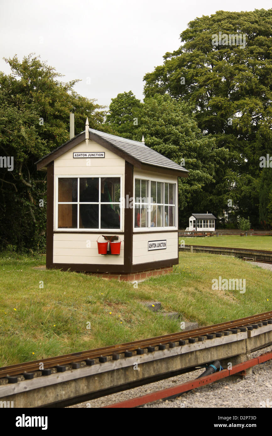 Signal box at Ashton Court miniature railway Stock Photo