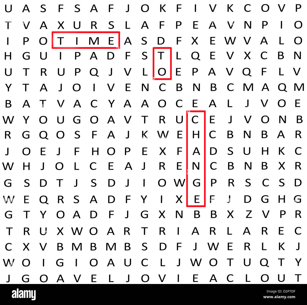 A word search puzzle with the words TIME TO CHANGE circled making a great concept. Stock Photo