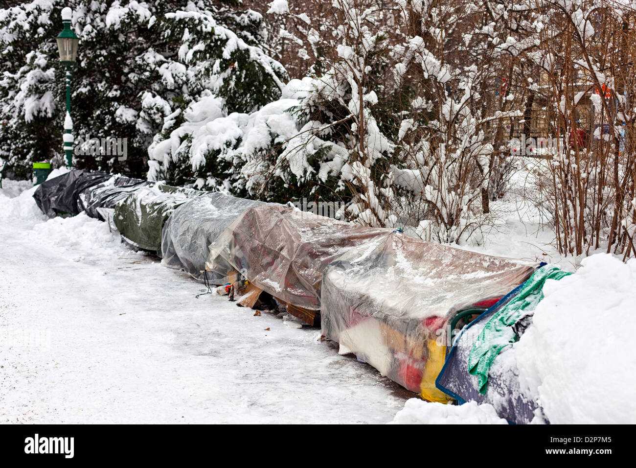 Roost of homeless people in winter Stock Photo Alamy