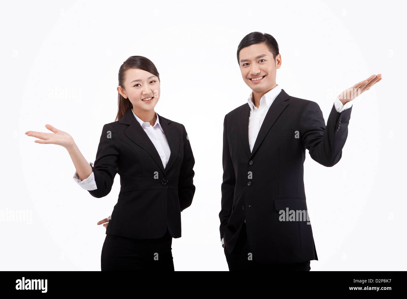 Young business man and woman Stock Photo