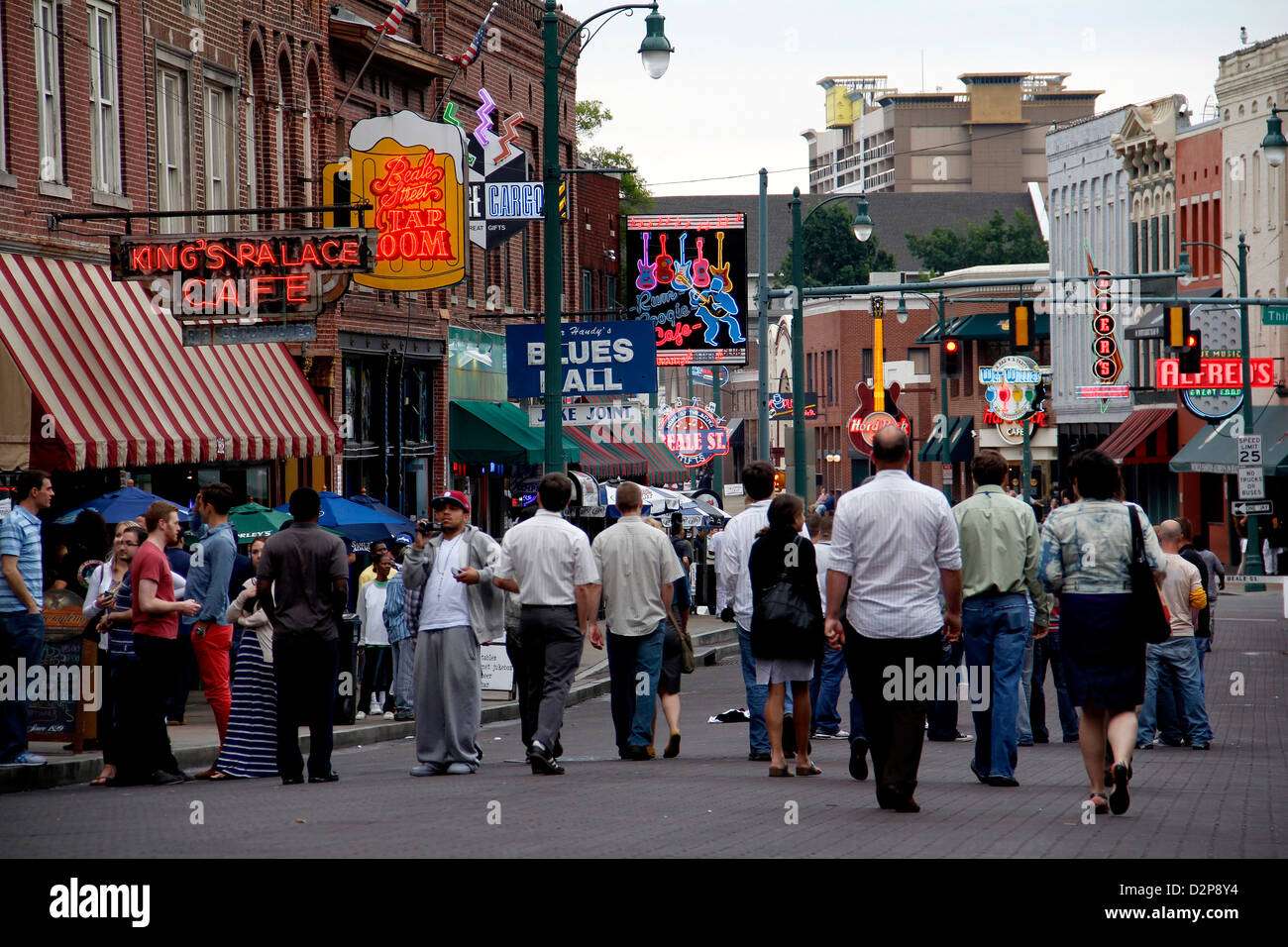 Beal street entertainment district downtown Memphis Tennessee Stock Photo