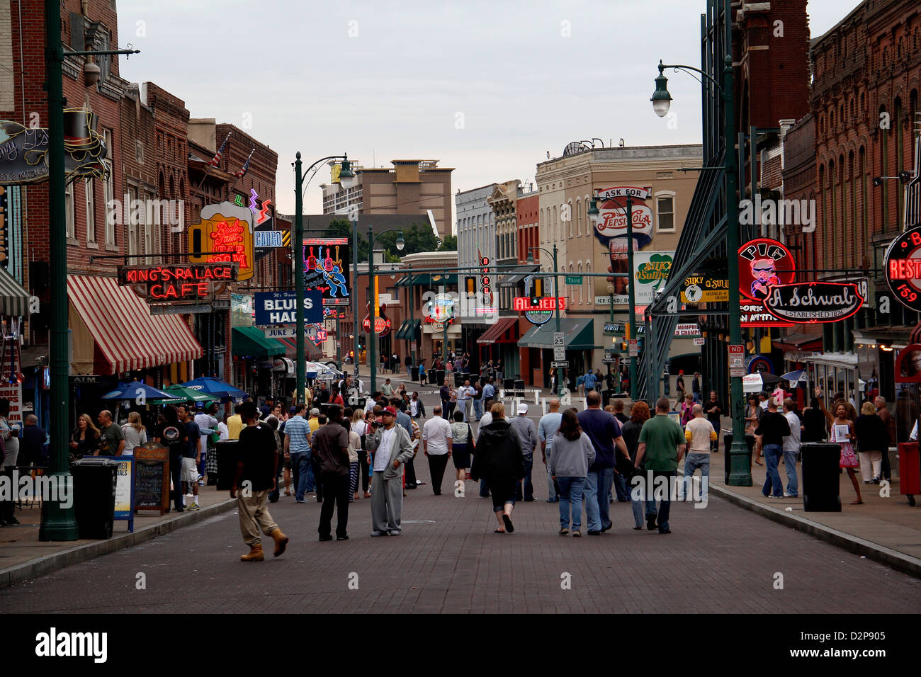 Beal street entertainment district downtown Memphis Tennessee Stock Photo