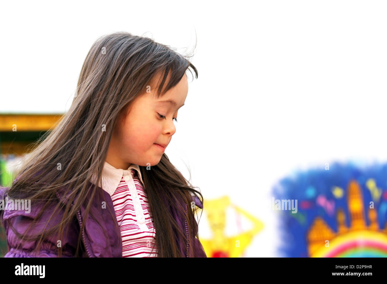 Portrait of beautiful young girl on the playground Stock Photo - Alamy
