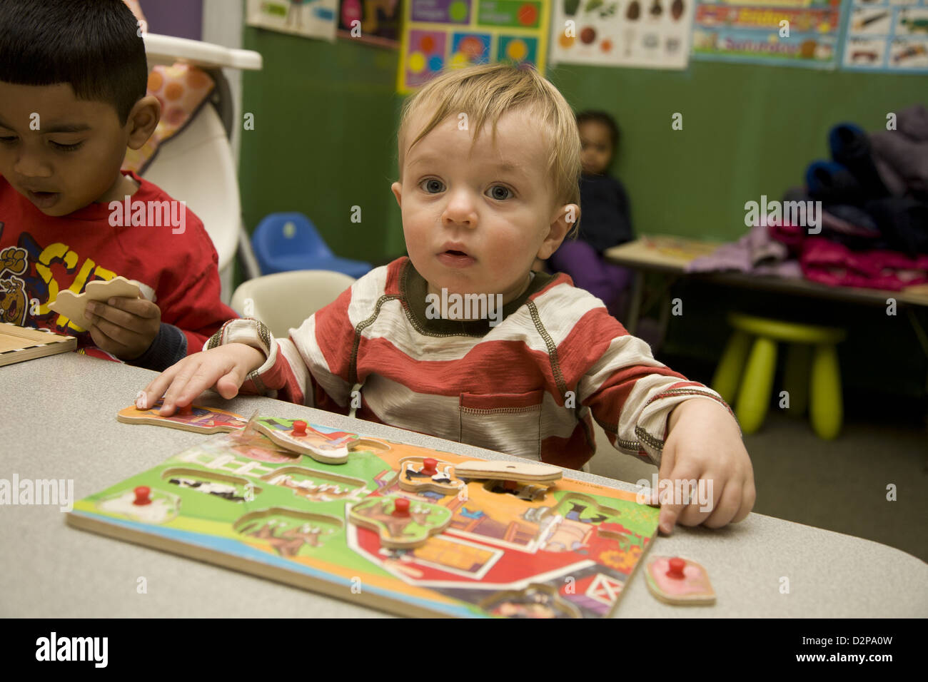 Kids Are Us Nursery school/early learning center in the highly multicultural Kensington neighborhood of Brooklyn, NY Stock Photo
