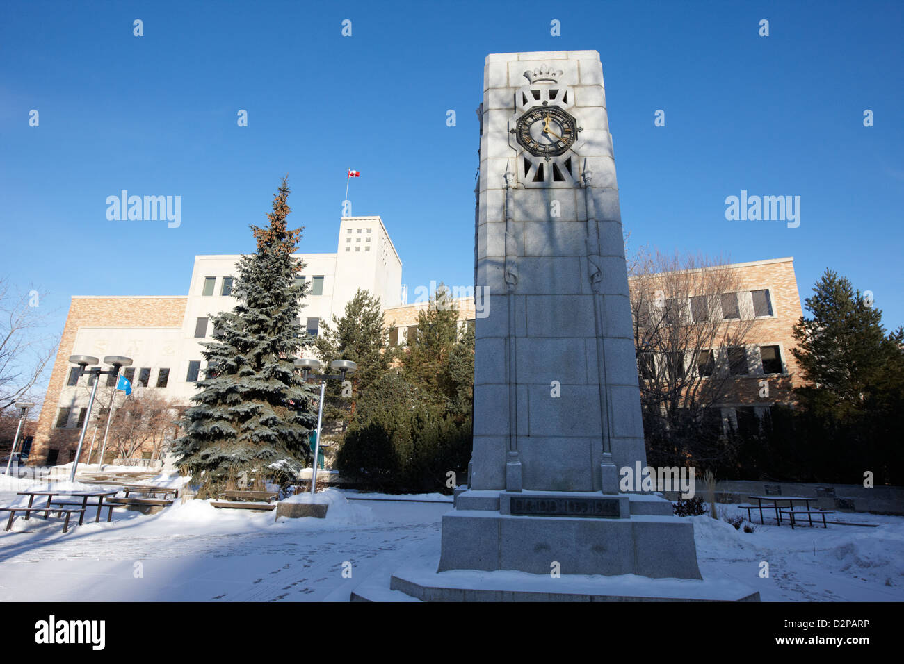 cenotaph war memorial in Saskatoon city hall Saskatchewan Canada Stock