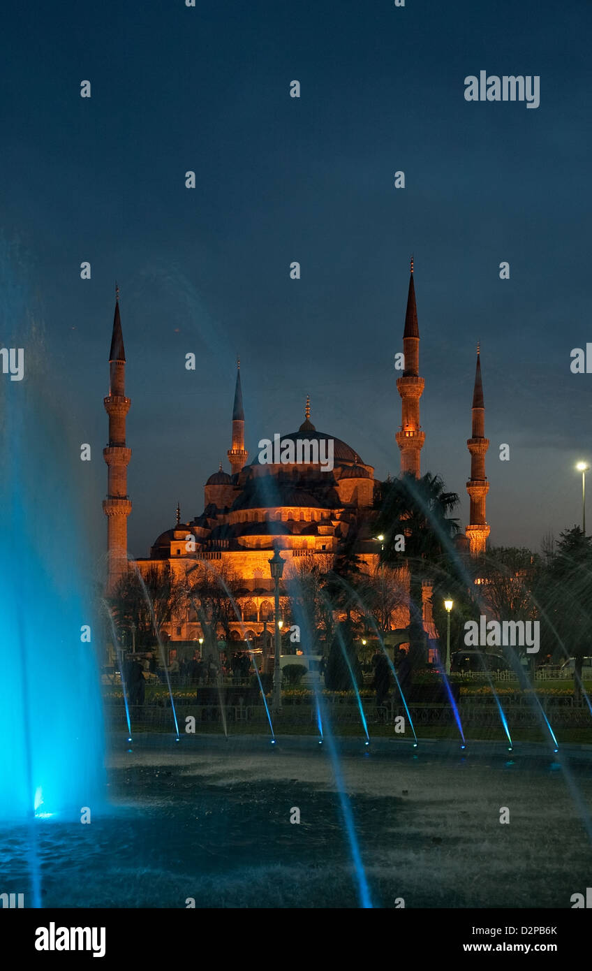 Istanbul, Turkey, the Sultan Ahmed Mosque, also called the Blue Mosque ...