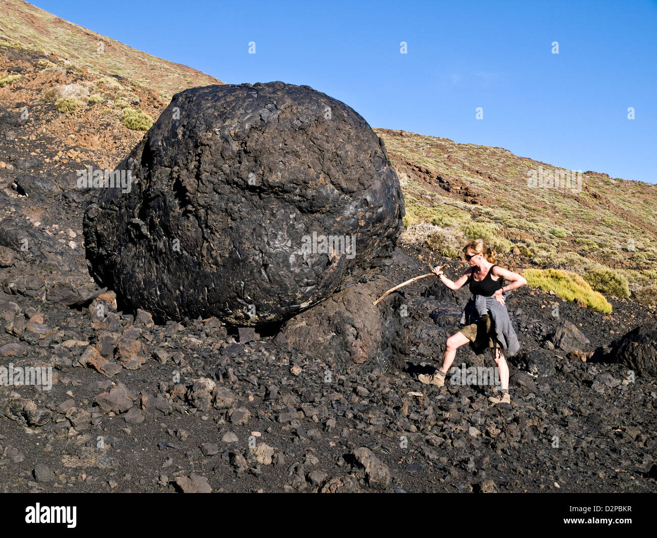 One of 'Teide's eggs' on the flanks of Pico Viejo, Tenerife, Canary Islands, Spain Stock Photo