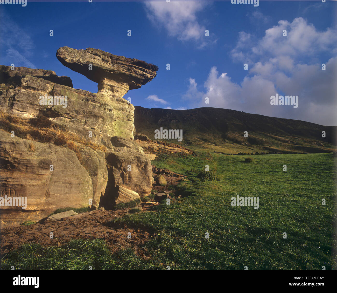 Unusual rock formation hoodoo Fife Scotland known as The Bonnet Stone ...