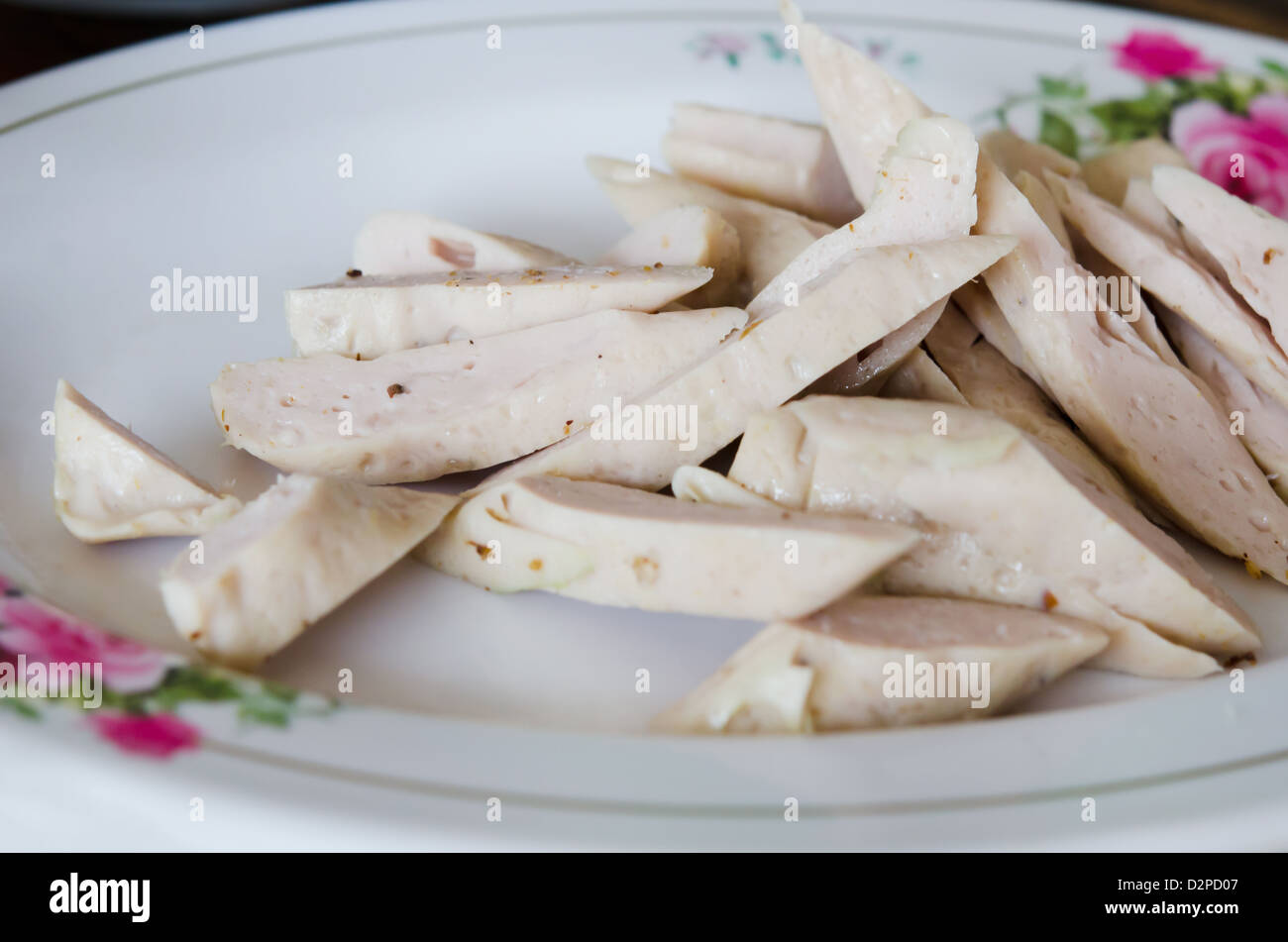 Vietnamese sausage , white pork sausage Stock Photo