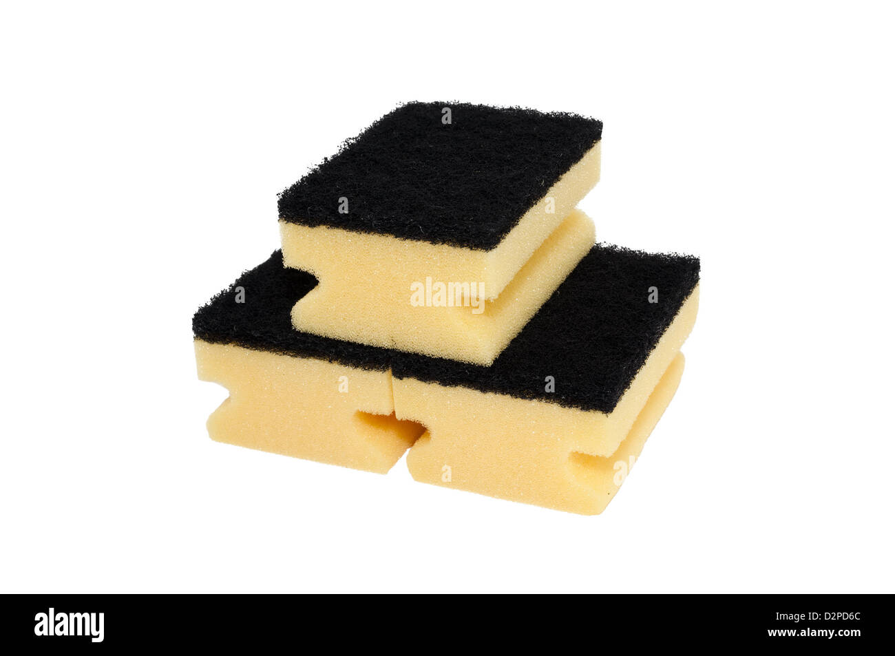 sponges for washing dishes on white background Stock Photo