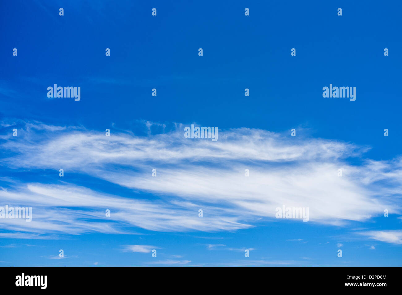 Cirrus Clouds in a Blue Summer Sky Stock Photo