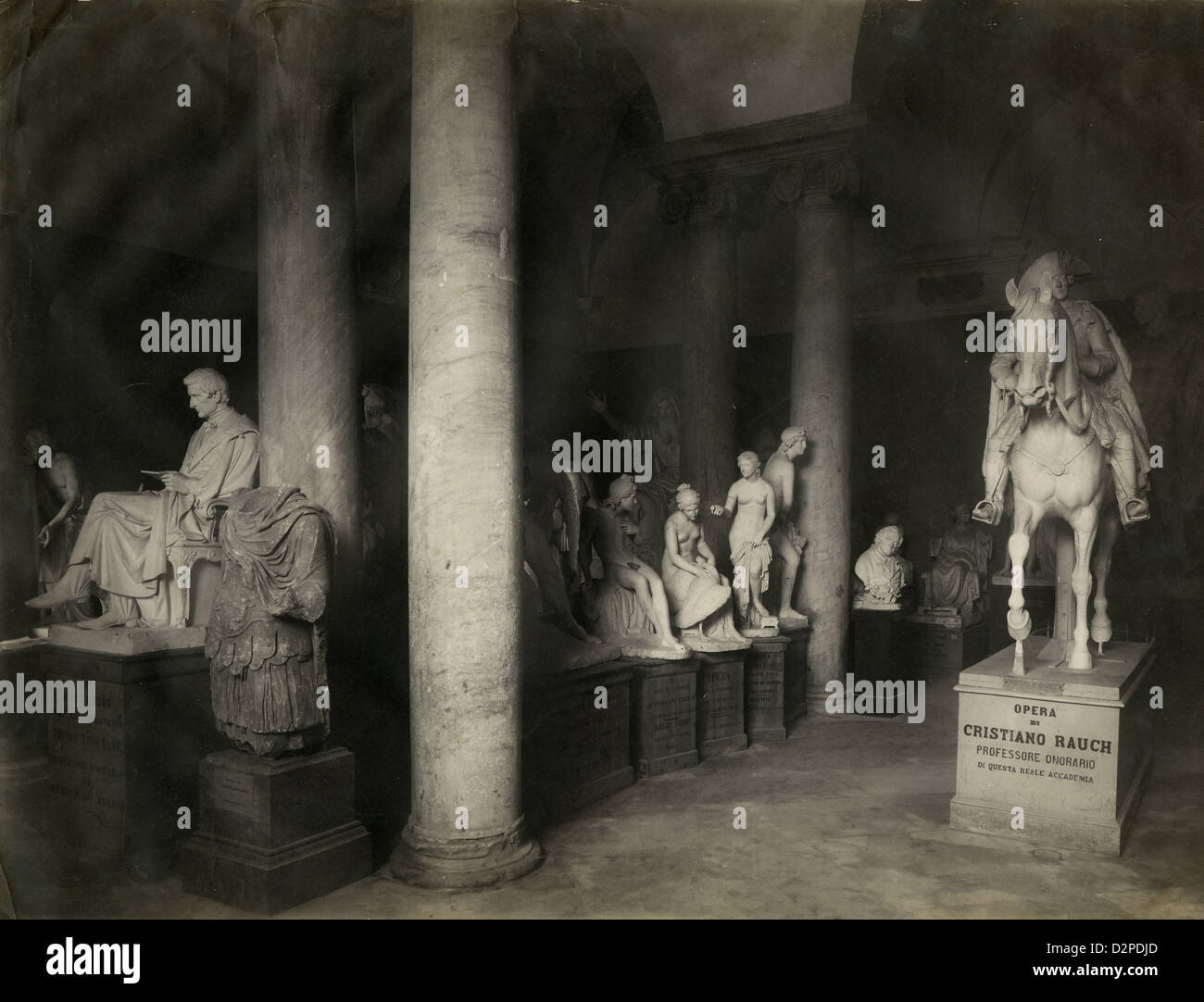 Circa 1900 photograph, Carrara marble statuary in Italy. Stock Photo