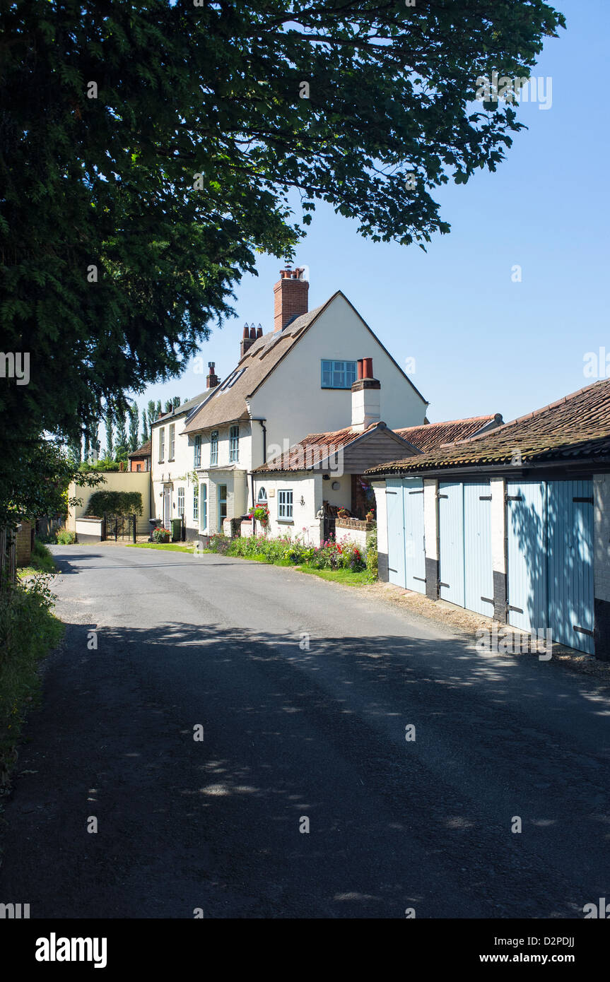 Cottages in Staithe Road Ludham Village Norfolk UK Stock Photo