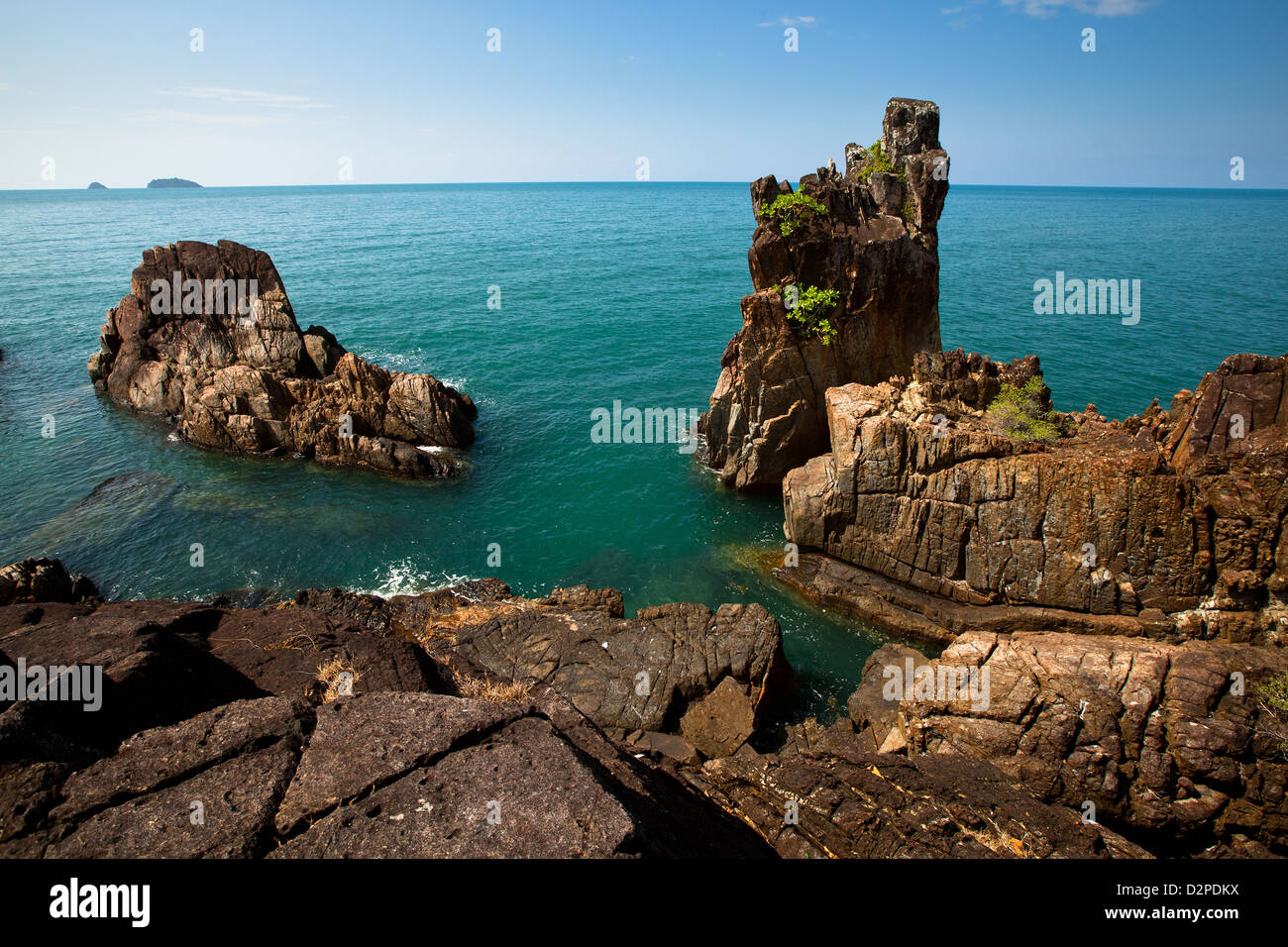 Reefs on the seacoast Ko Chang island, Thailand Stock Photo