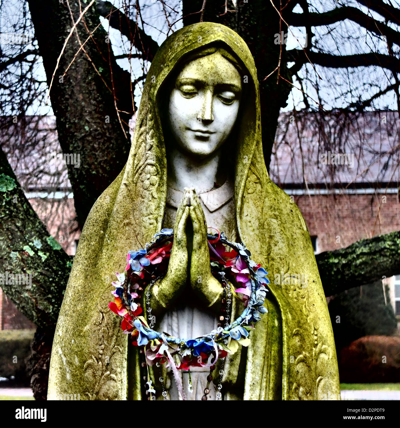 Our Lady of Fatima statue in Wallingford CT USA Stock Photo